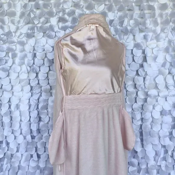 Oscar De La Renta LONG Pink Plush Textured Bath Robe Small - Picture 8 of 9